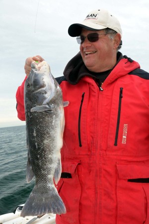 On The Water contributor Pat "T-Man" Renna with a keeper blackfish