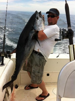 Andrew's Custom Flies of East Windsor, NJ shared this photo of a nice Bluefin Tuna catch with us earlier today.