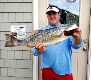 Joey Leggio with a nice weakfish caught in Reynolds Channel.