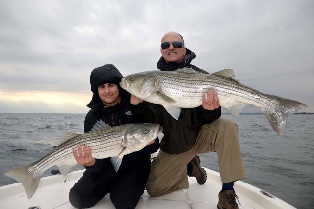 Captain Blaine Anderson is still putting his clients on big stripers outside the Connecticut River