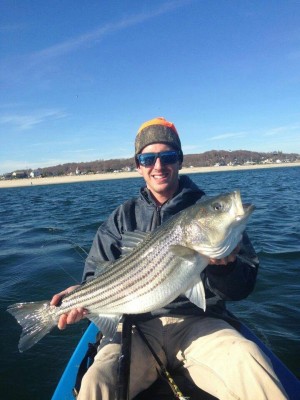 Dan DeScenza took this striper off of Sea Bright in his kayak -- one of four in a half hour.