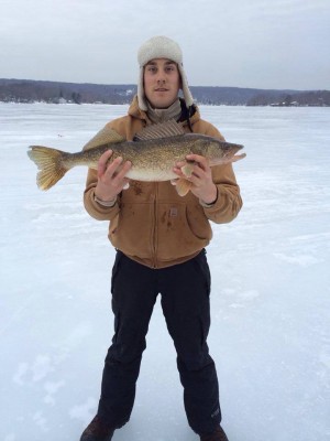 Brian with a nice early March CT walleye.