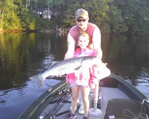 10 year old Jade Smith with her first ever striper.