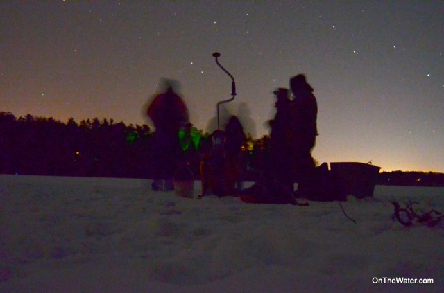 Between the bright stars and the booming sound the ice makes as it expands, nighttime ice fishing is worth the trip - even if the crappie night bite is a myth.