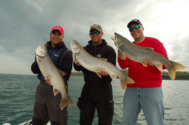 Lake Trout triple in front of Fort Niagara. 