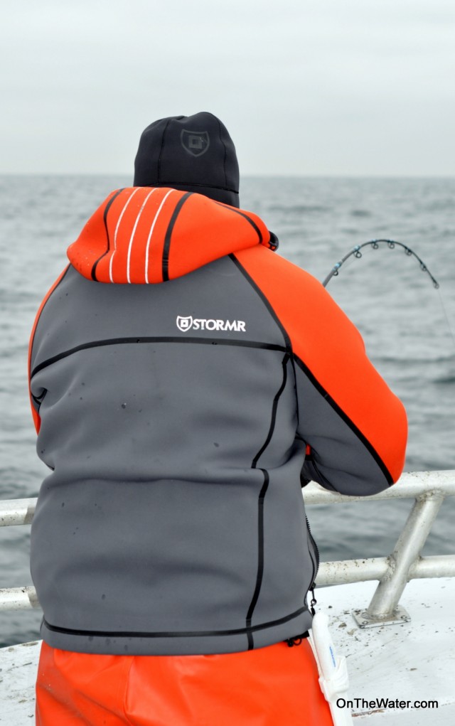 Anthony battles one of many spiny dogfish that he targeted throughout the day with remarkable success.