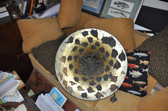 Dried Duck Feet and Old Tuba, by Dave &ldquo;Pops&rdquo; Masch. Dave had a unique perspective on art, and enjoyed seeing people react to his more unusual pieces. 