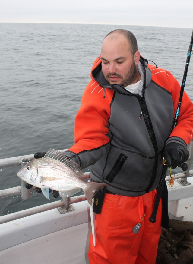 OTW's Anthony DeiCicchi pulled up an out-of-season scup. 