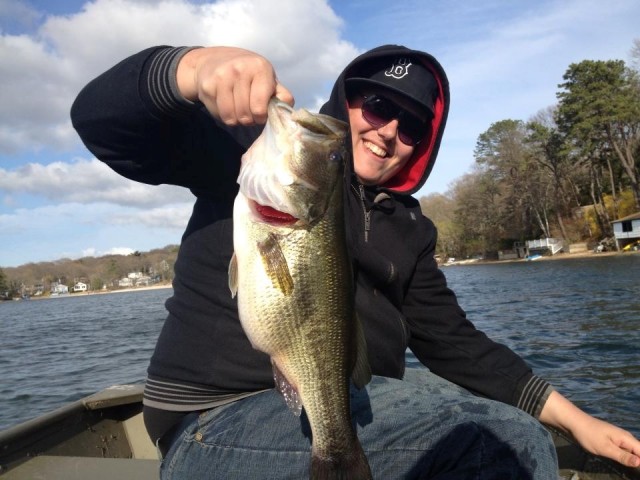 Johnathon Move and an impressive 6-pound Long Island largemouth bass.