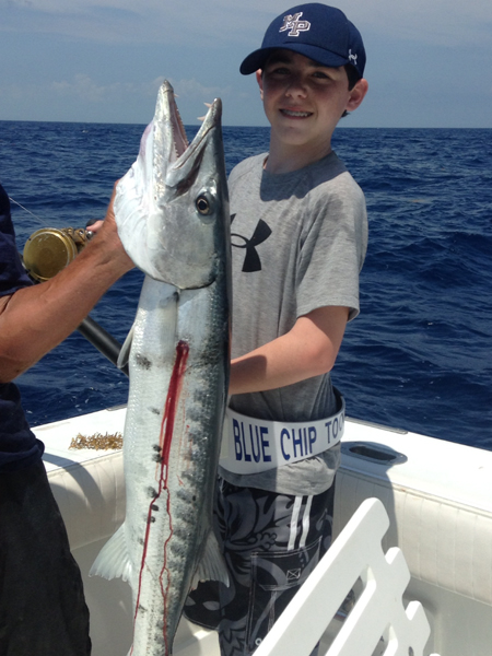 Liam Callahan of Villanova, PA escaped the unseasonably cold weather and got a jumpstart on his fishing season with this big barracuda in the Florida Keys,