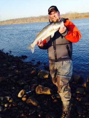 Nick Von Duntz with an April striper.