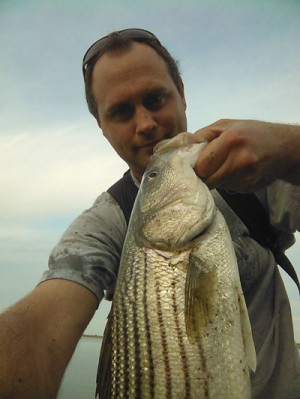 Rob Copeland reports that schoolies are hitting poppers on Weir River at World's End.
