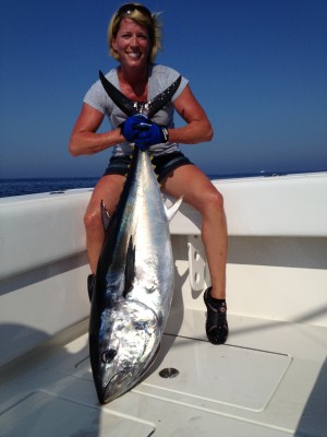 Kristin Trovitch caught this Bluefin Tuna 25 miles off Long Island this week.
