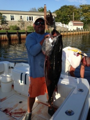 Causeway Pete with an 80-pound Bluefin taken at Chicken Canyon.
