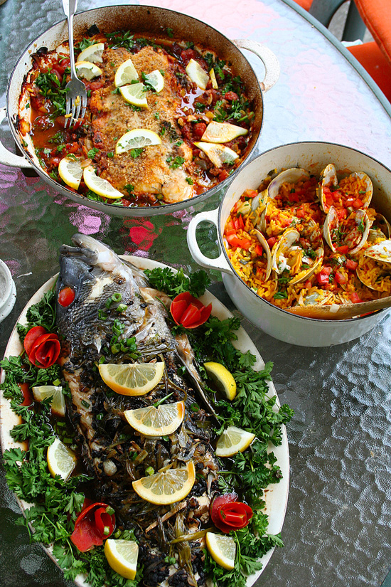 A spectacular feast of fresh seafood that Pops cooked up after a productive day of fishing. He was indeed a talented cook. This meal tasted even better than it looked. 