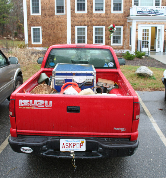 You never know what you might find when you peered into the bed of Pops&rsquo; red pick-up truck, which sported a custom plate and bouquet of fake flowers on the antenna. For years, he drove around with an old log that had been decorated with dried duck feet. When asked what it was, he would reply with a smirk, &ldquo;That&rsquo;s art.&rdquo; 