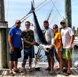 Shark fishing on Long Island's South Shore is in full swing. Saturday saw many makos and threshers being taken. Here is Captain Paul of the charter boat "Provider" with 191 lb Mako that fell for a bluefish fillet. Photo courtesy of 