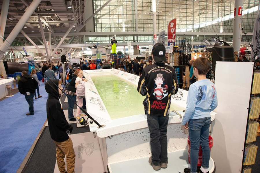 Kids casting at AC Boat Show