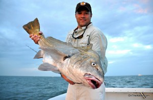 OTW's Chris Megan with the biggest black drum of the day.