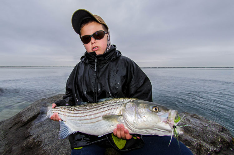 10 year old Jacob Diaz with his first bass of the season.