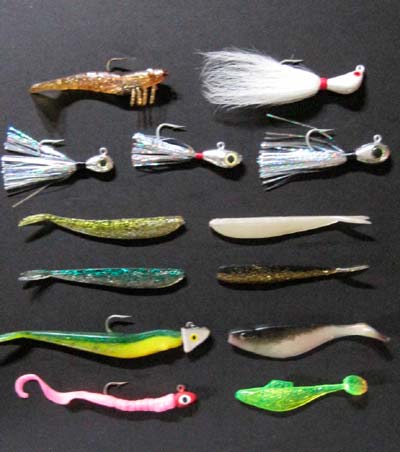 Pack an assortment of light jigs, they will fool both bass and fluke in the river.