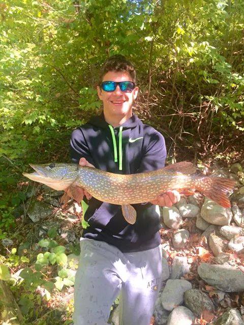 Matt Fields with a pike out of Lake Lillinonah.