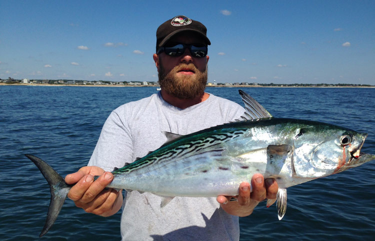 Jarrett Podaski caught this falsie off Matunuck Beach on a green deadly dick.