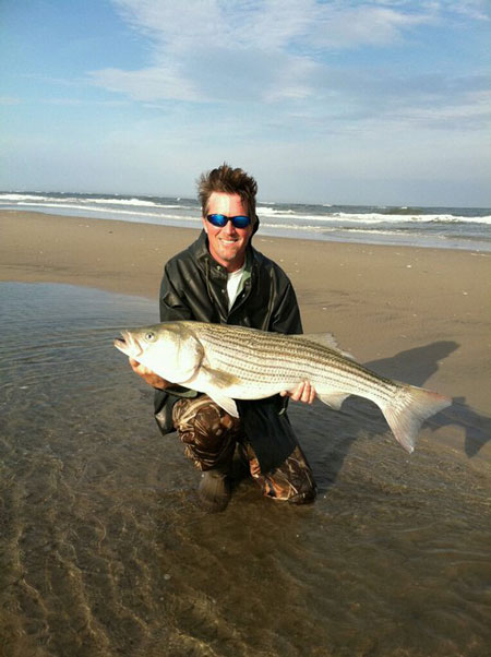 Ken Ruckle used clams to tempt this sandy beach 20-pounder.