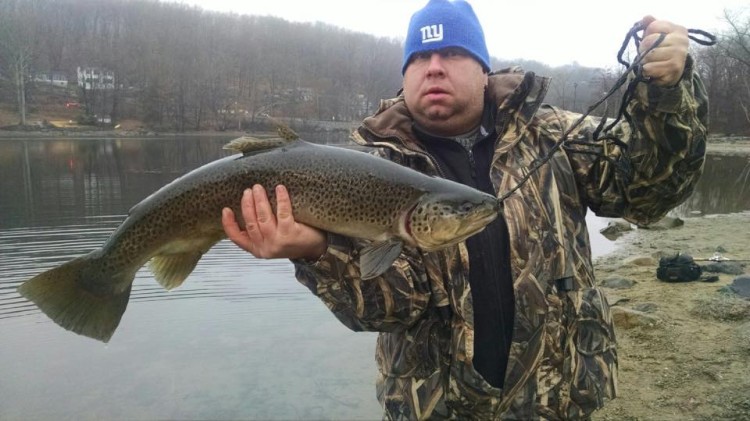 Dale Robertson with a nice Connecticut seeforellen brown trout.
