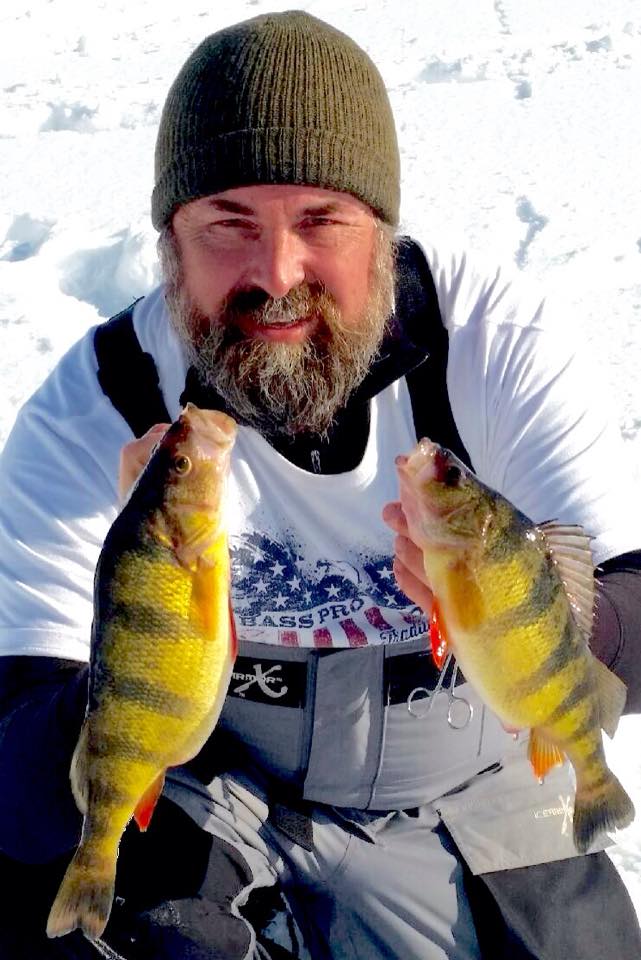 A.J. Maxwell with some jumbo yellow perch