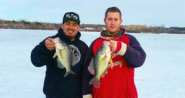 Adrian Pinos and Justin Blejewski with some late-ice slabs