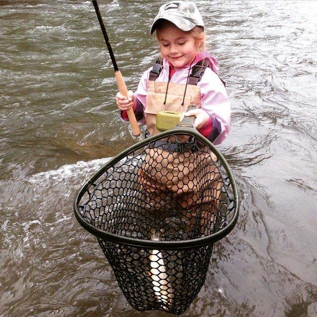 Evangeline caught 3 Brown Trout all by herself