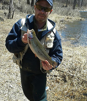 Russ Eastman with a nice Deerfield rainbow trout