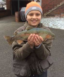 Jordan Grunow with a Rainbow Trout