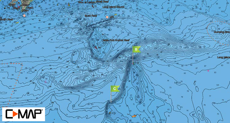 Eatons Neck Bathymetric+Satellite map