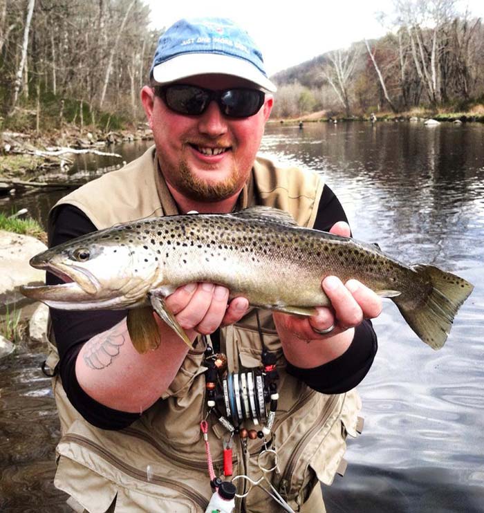 Michael Andrews with a great Farmington river brown.
