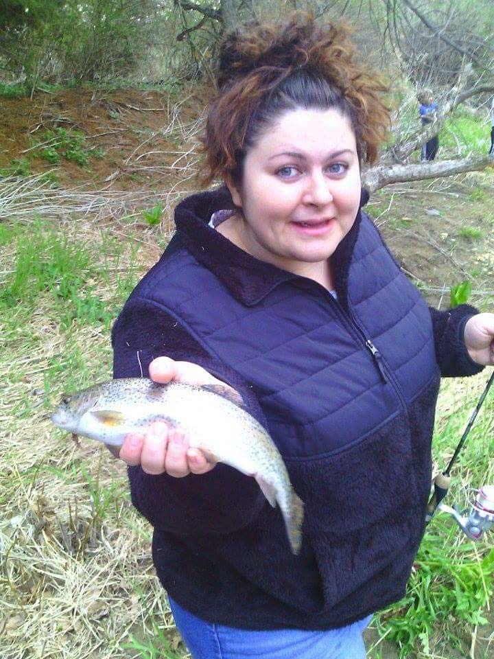 Renee Kelly caught a nice Rainbow Trout