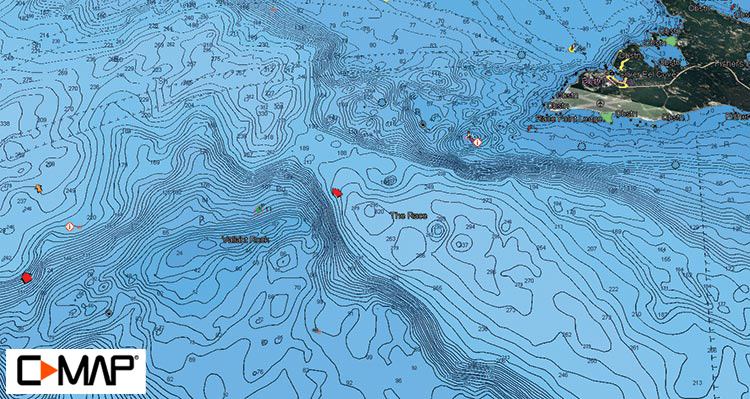The Race bathymetric map with satellite imaging