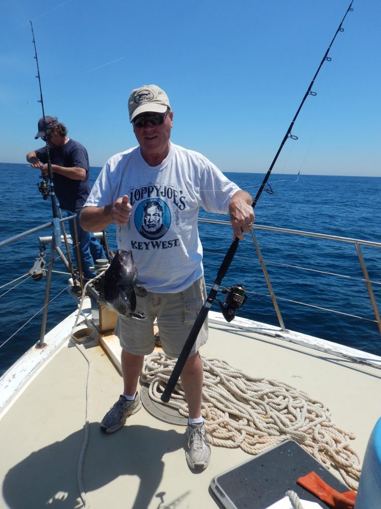 Captain Ted has been putting anglers on the Super Chic on sea bass up to 5 pounds.