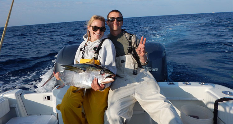 The biggest of these was a female crew member’s first yellowfin!