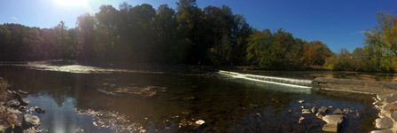 Anglers were out trying their luck at Neshaminy Creek at Tyler State Park at the Boathouse area yesterday, 10/20. Only a few sunfish were biting, but they did get to see autumn in its splendor while waiting for a strike!