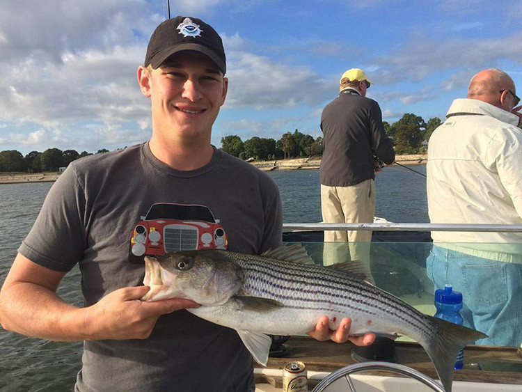 William Ewert with a good striped bass.