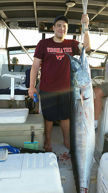 110 pound Wahoo on the deck