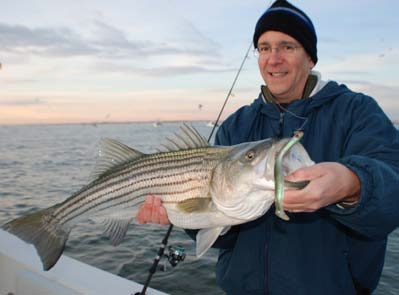 Soft-plastic sand eel imitations are rarely ignored by fall stripers.
