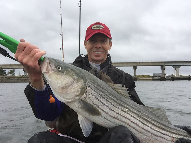 Steve Langton of Melrose caught this nice Boston bass on a red tube.