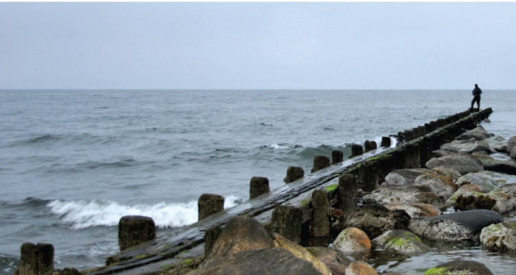 Jetties are great places to intercept migrating stripers