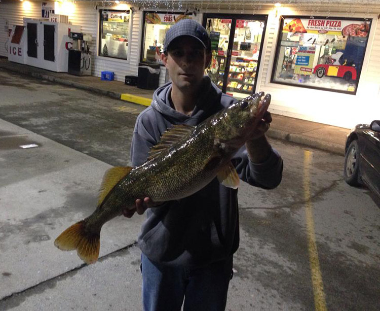 Jimi Owen caught a Walleye out of the spillway that weighed approximately 11lbs! Congratulations Jimi, that is a fine catch indeed!! (photo provided by angler)