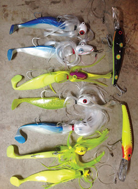 An effective mojo trolling spread may incorporate mojos from 2 to 32 ounces in weight.