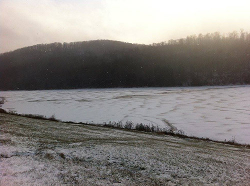 Partially iced over Hamilton Lake (photo by Don Kelly)