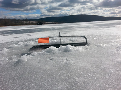 Tip-up on Rose Valley Lake